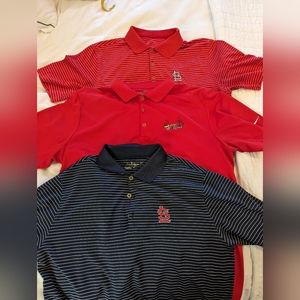 Lot of 3 Saint Louis Cardinals Nike golf polos